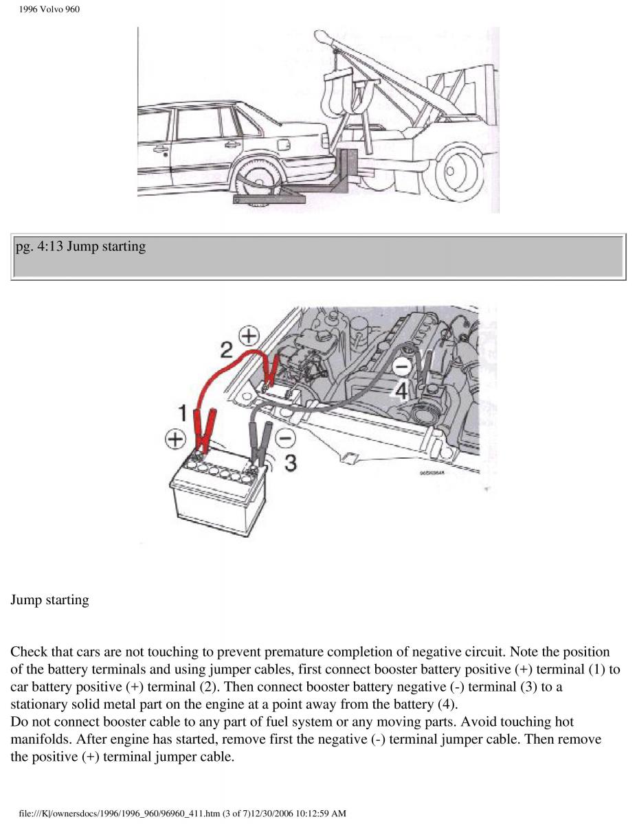 Volvo 960 owners manual / page 165