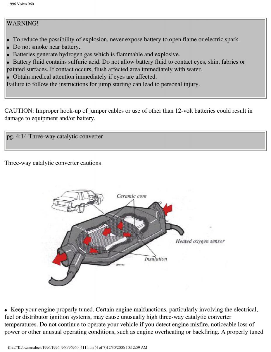 Volvo 960 owners manual / page 166