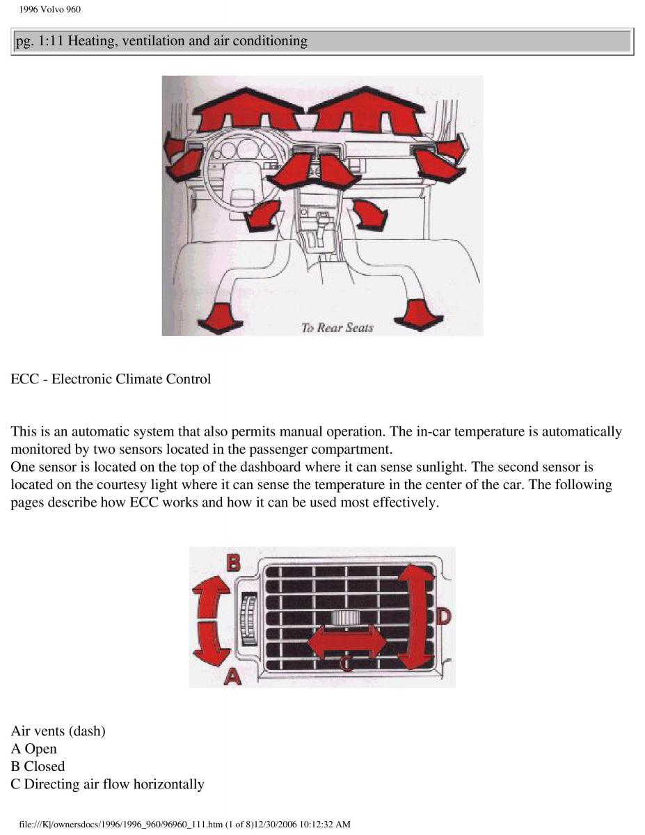 Volvo 960 owners manual / page 17