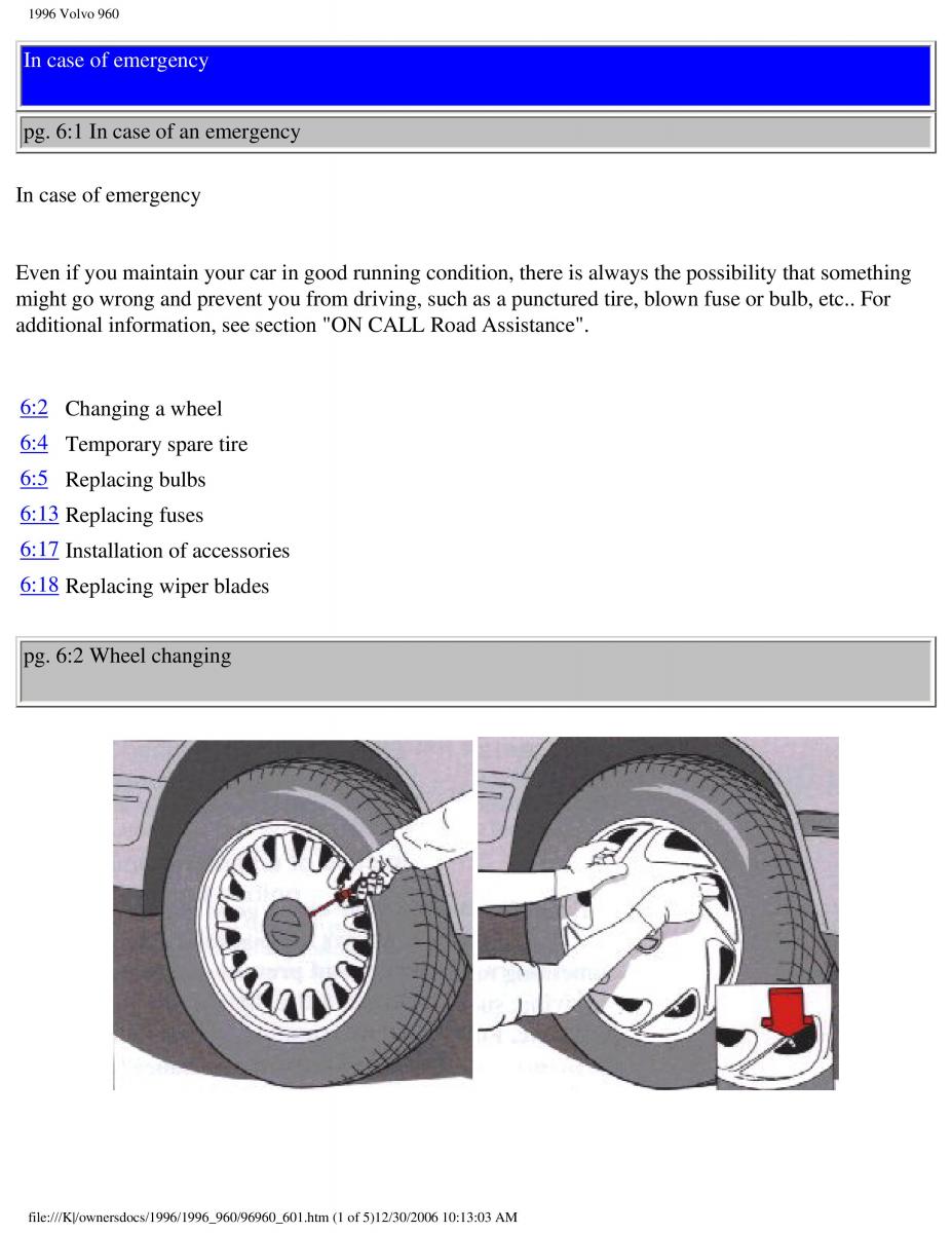 Volvo 960 owners manual / page 179