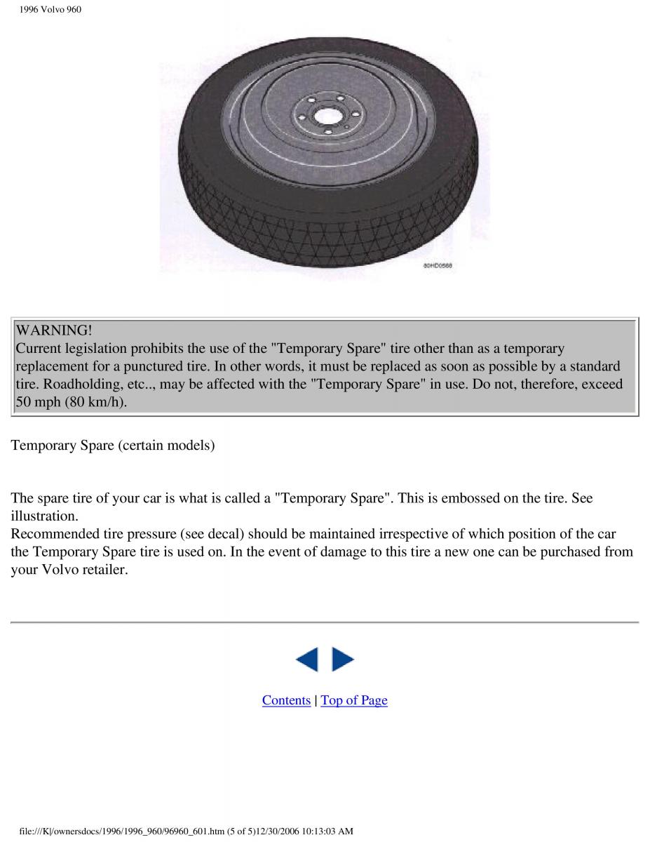 Volvo 960 owners manual / page 183