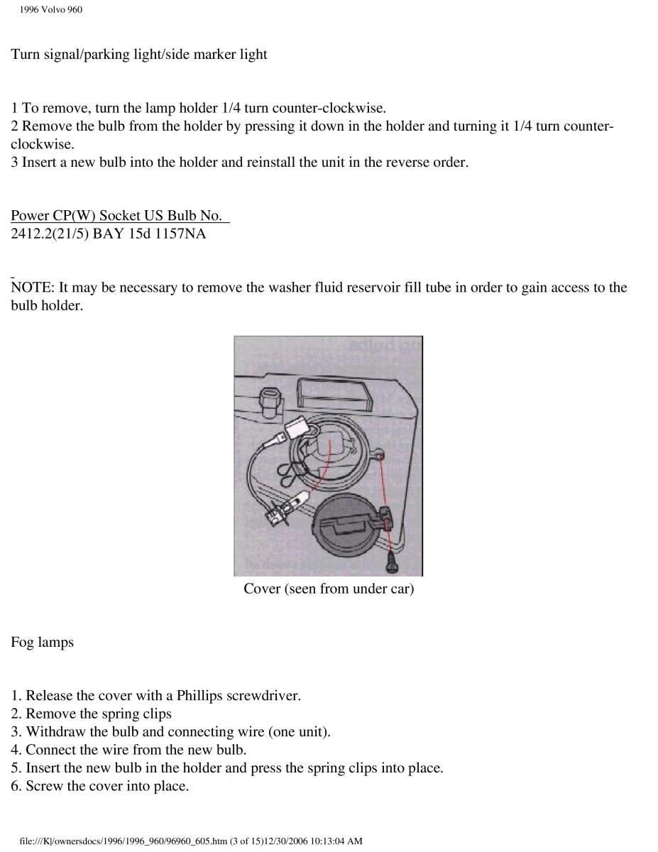 Volvo 960 owners manual / page 186