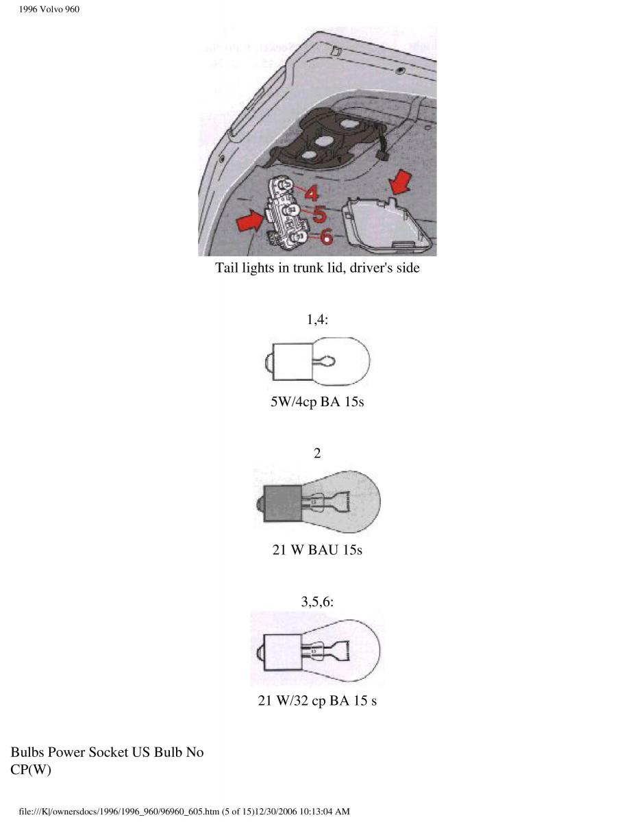 Volvo 960 owners manual / page 188