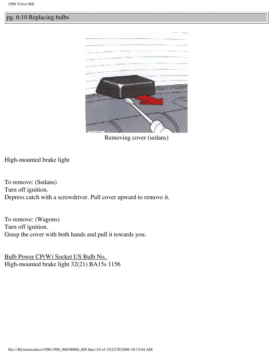 Volvo 960 owners manual / page 193