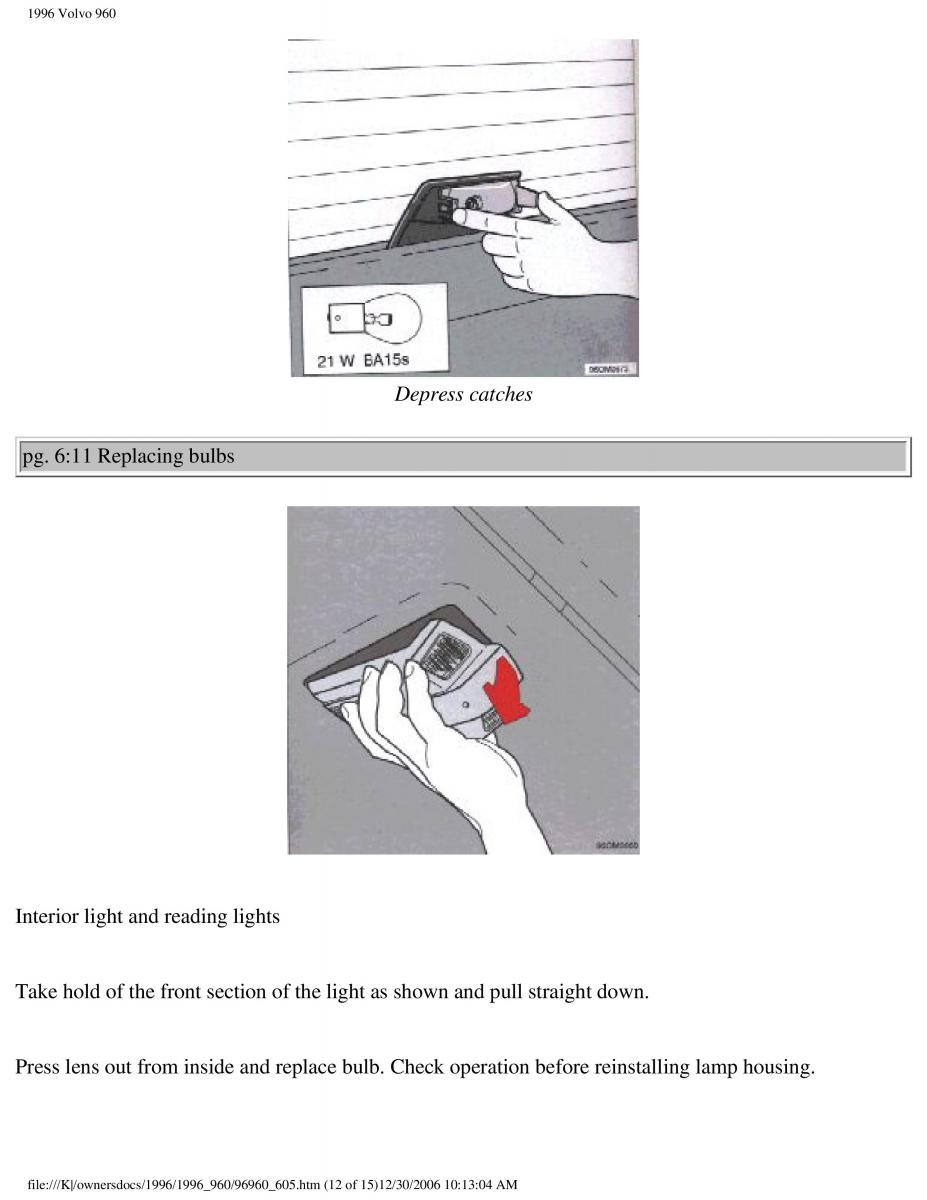 Volvo 960 owners manual / page 195