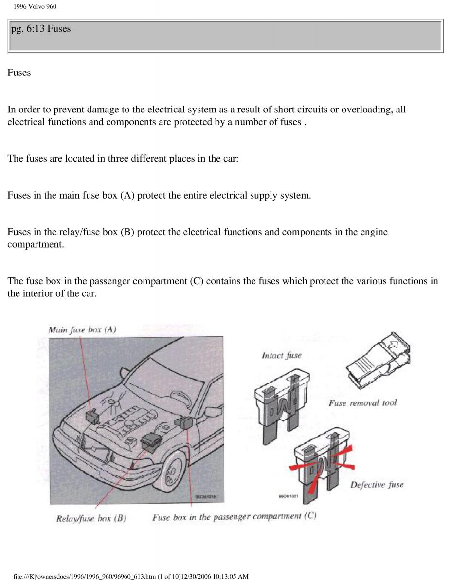 Volvo 960 owners manual / page 199