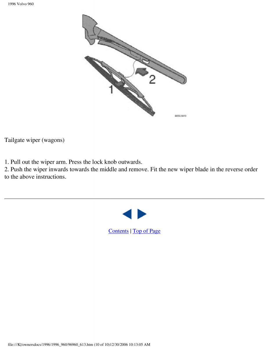 Volvo 960 owners manual / page 208