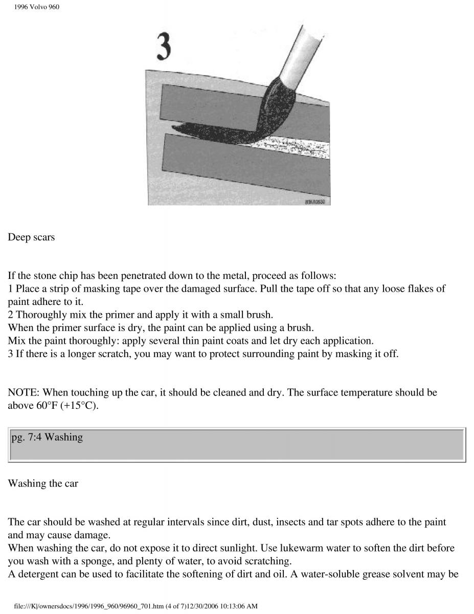 Volvo 960 owners manual / page 212