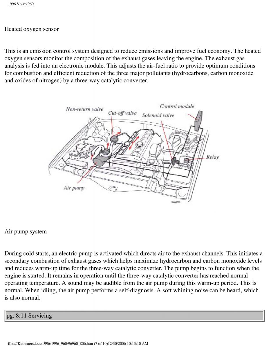 Volvo 960 owners manual / page 229