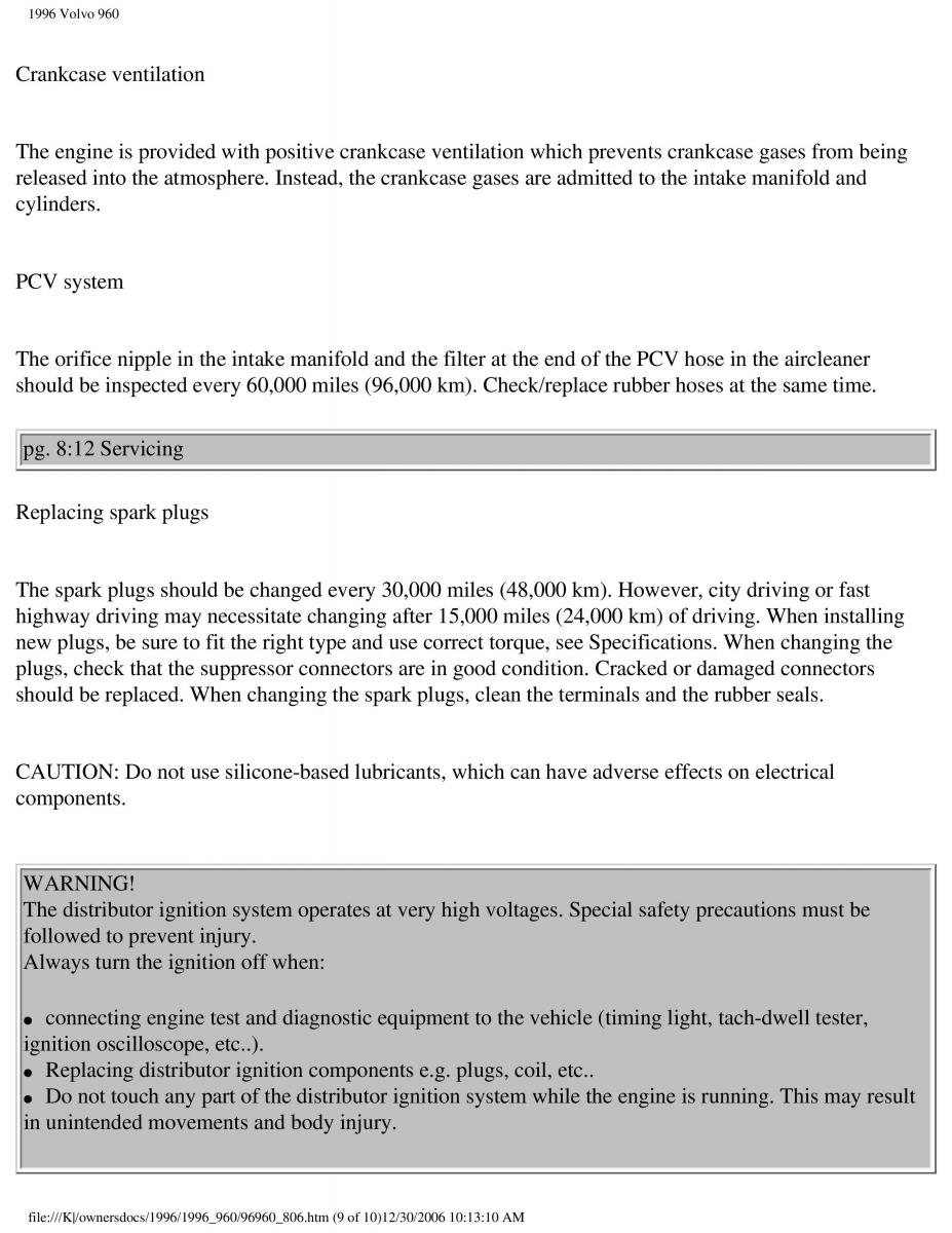 Volvo 960 owners manual / page 231