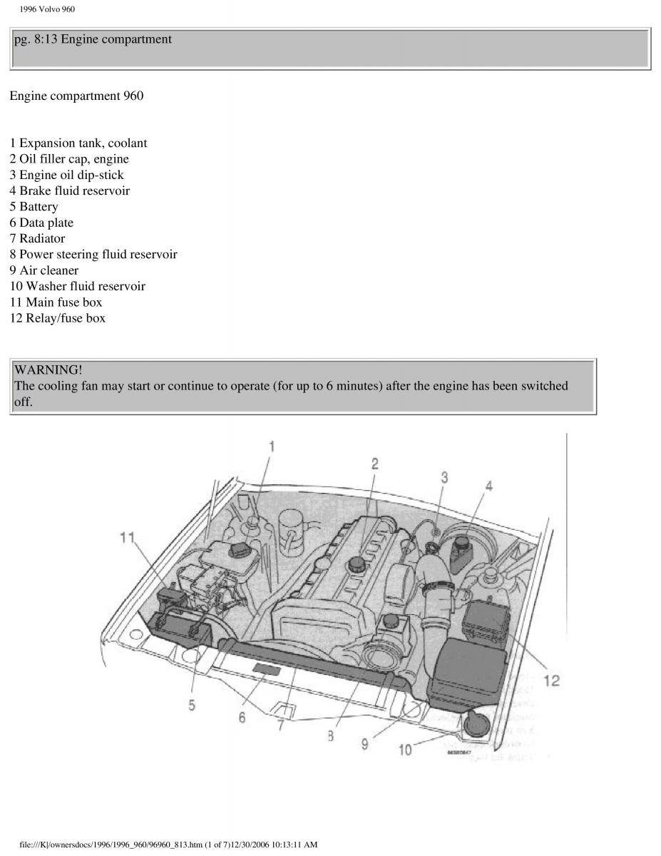 Volvo 960 owners manual / page 233