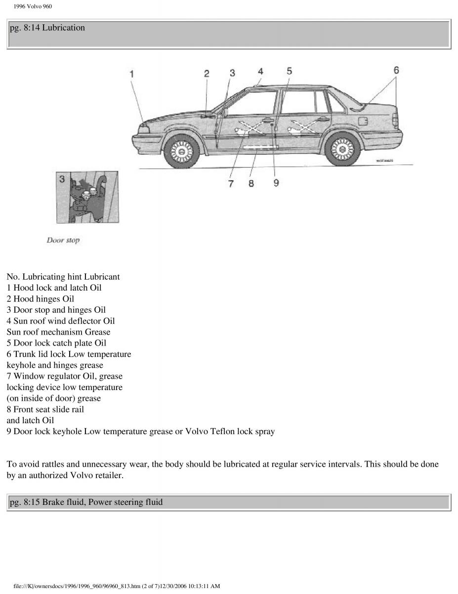 Volvo 960 owners manual / page 234