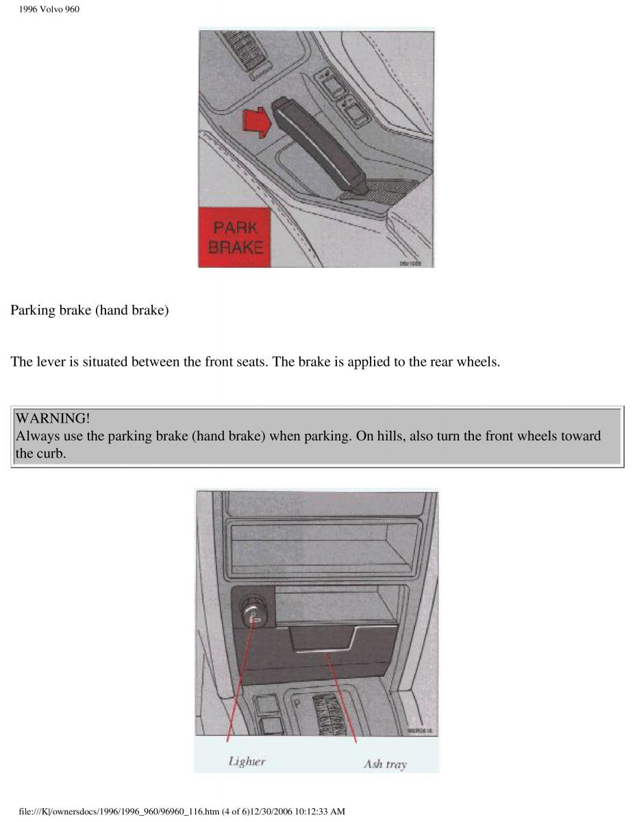 Volvo 960 owners manual / page 28