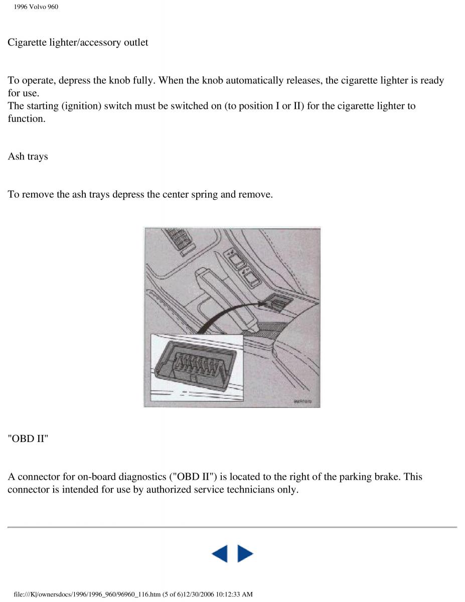 Volvo 960 owners manual / page 29