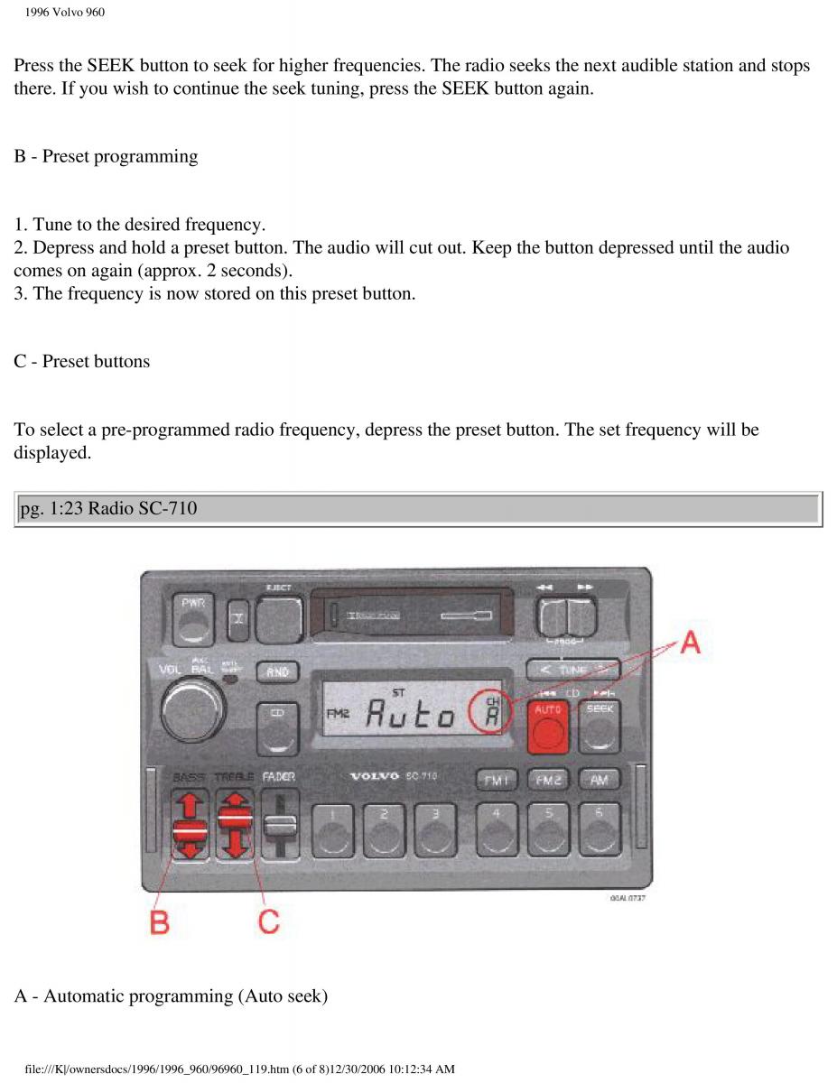 Volvo 960 owners manual / page 36