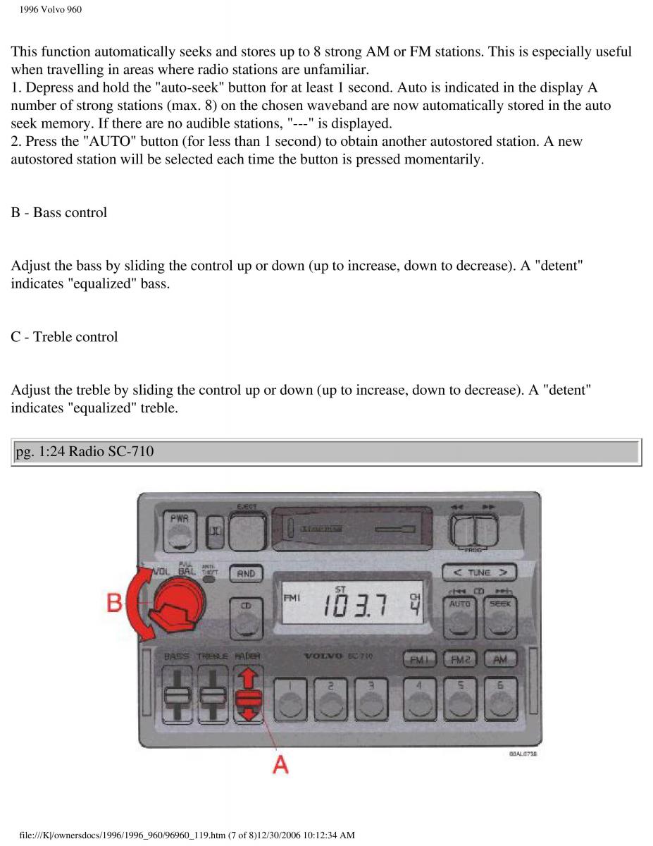 Volvo 960 owners manual / page 37