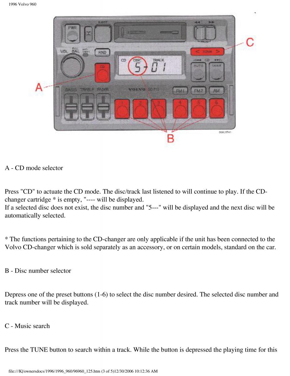 Volvo 960 owners manual / page 41