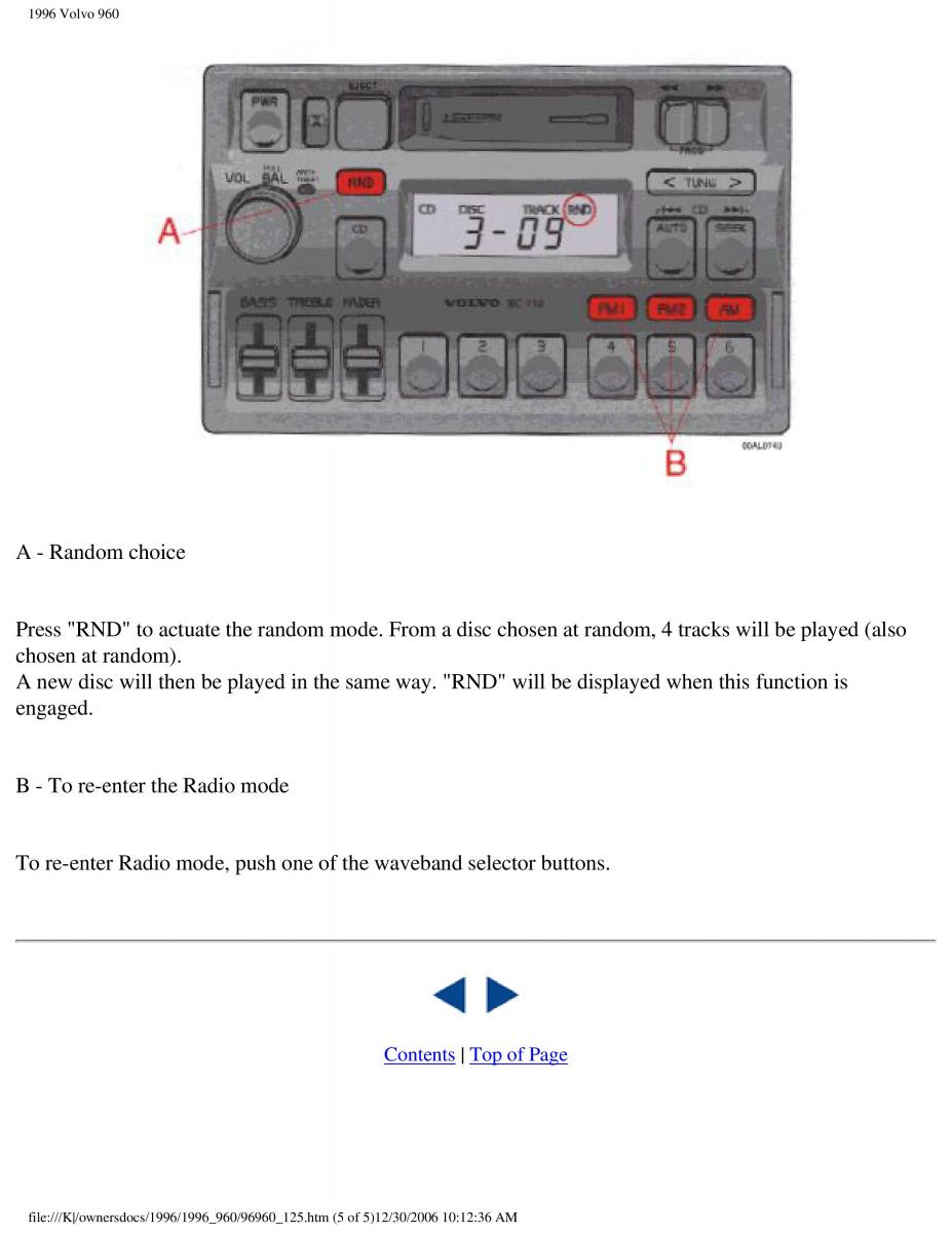 Volvo 960 owners manual / page 43