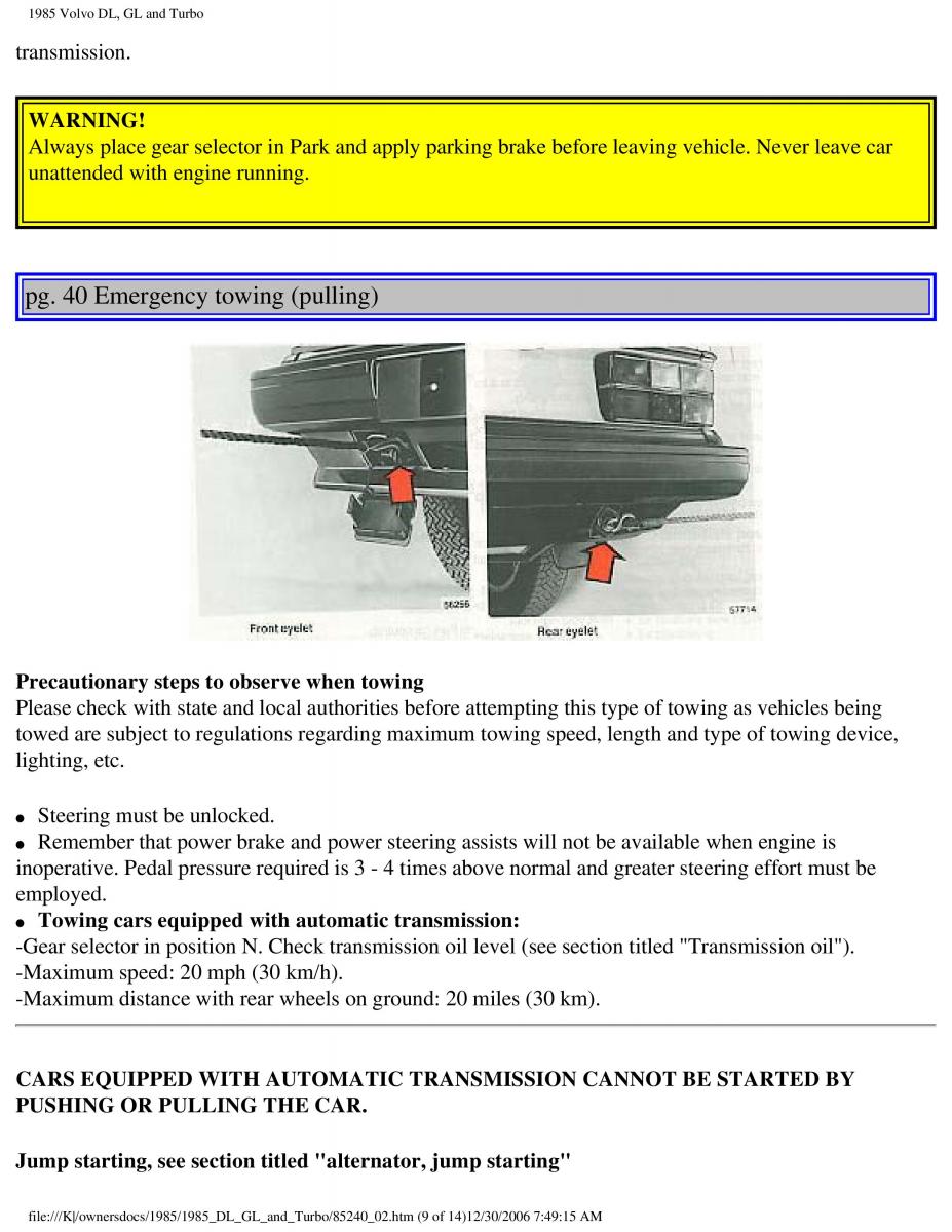 Volvo DL GL Turbo owners manual / page 55