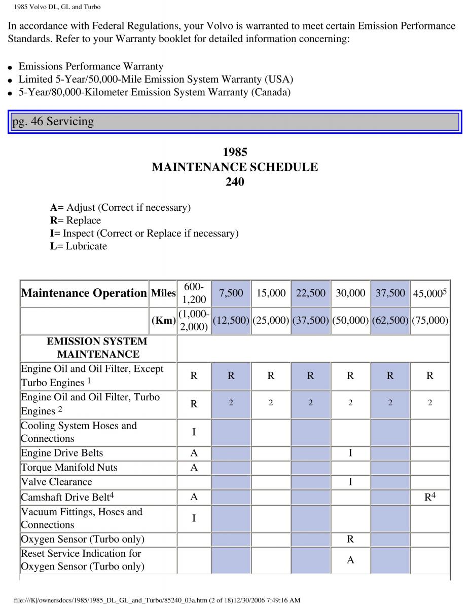 Volvo DL GL Turbo owners manual / page 62