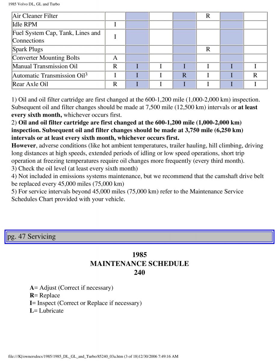 Volvo DL GL Turbo owners manual / page 63