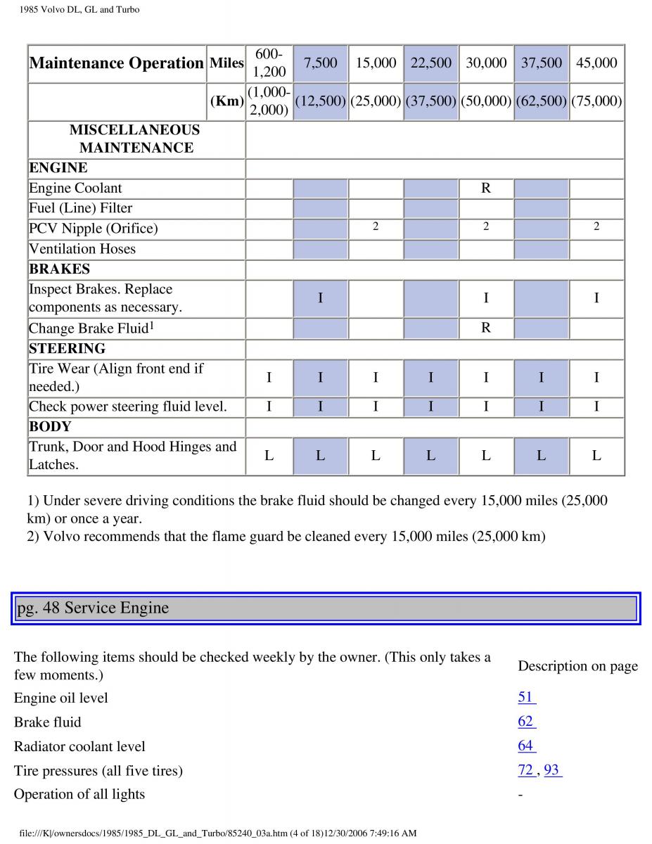 Volvo DL GL Turbo owners manual / page 64