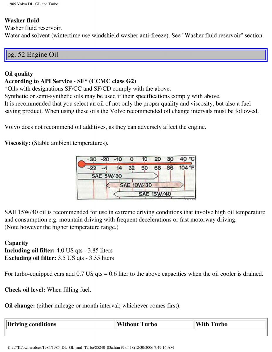 Volvo DL GL Turbo owners manual / page 69