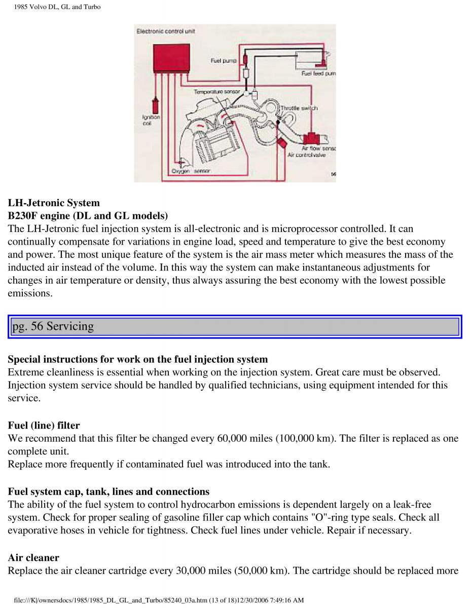 Volvo DL GL Turbo owners manual / page 73