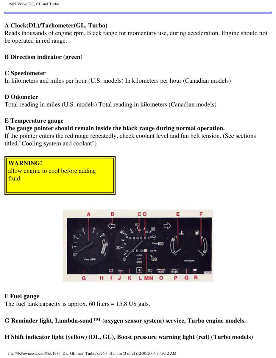 Volvo DL GL Turbo owners manual / page 8