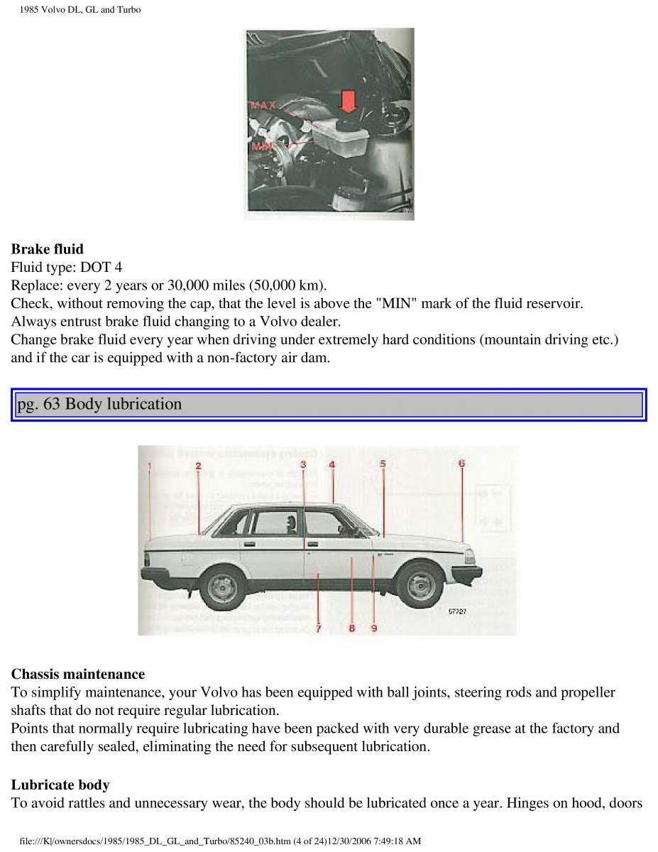 Volvo DL GL Turbo owners manual / page 82