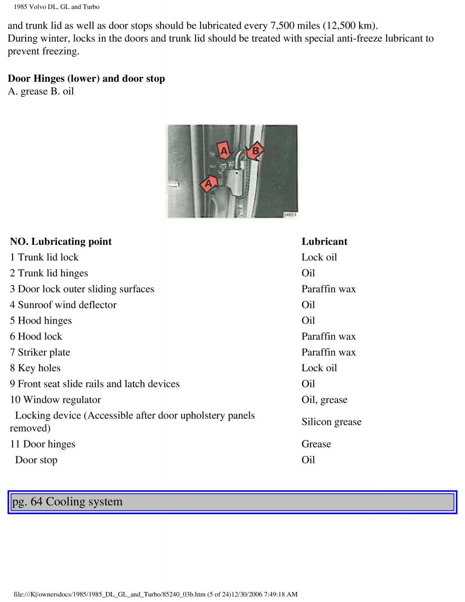 Volvo DL GL Turbo owners manual / page 83