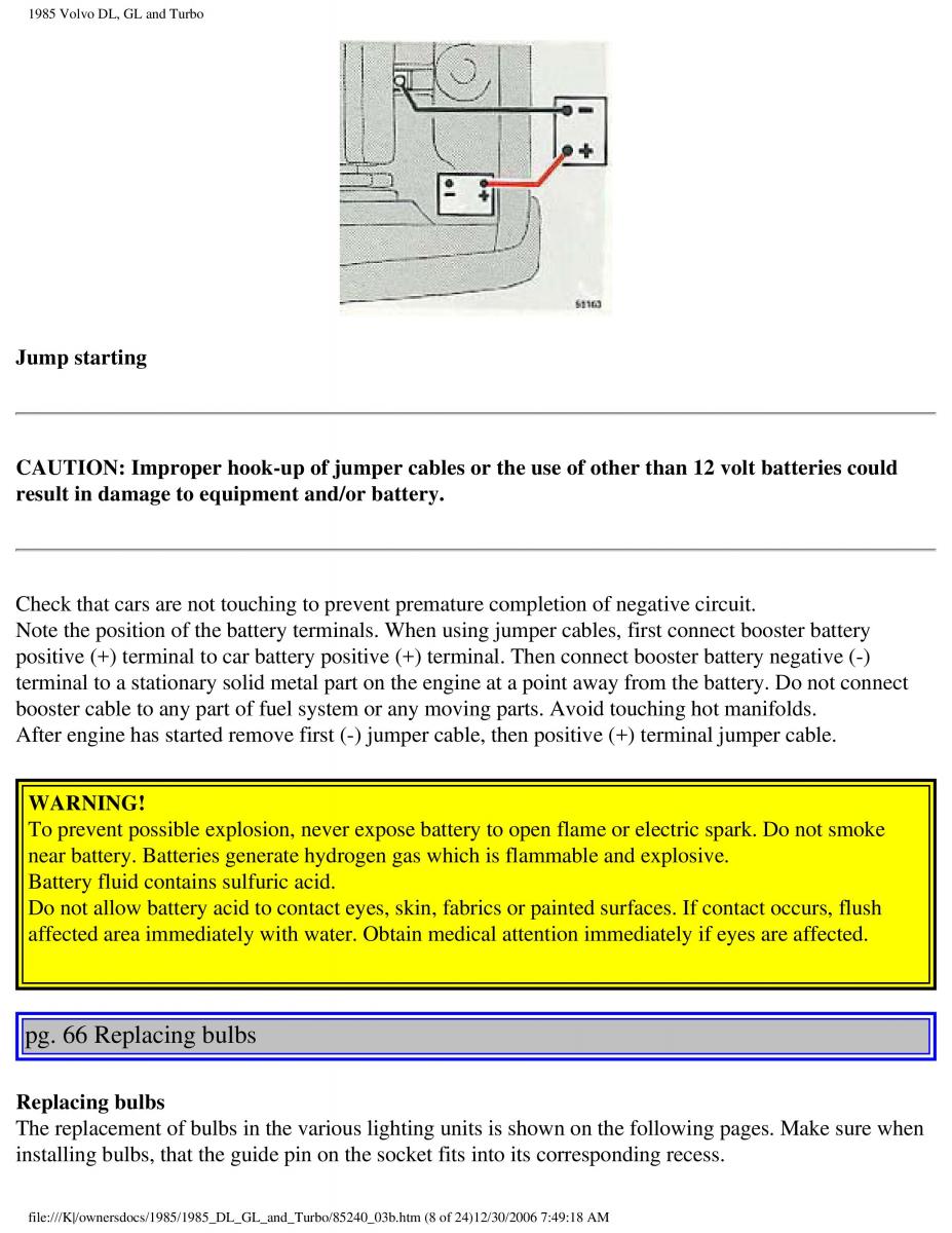 Volvo DL GL Turbo owners manual / page 86