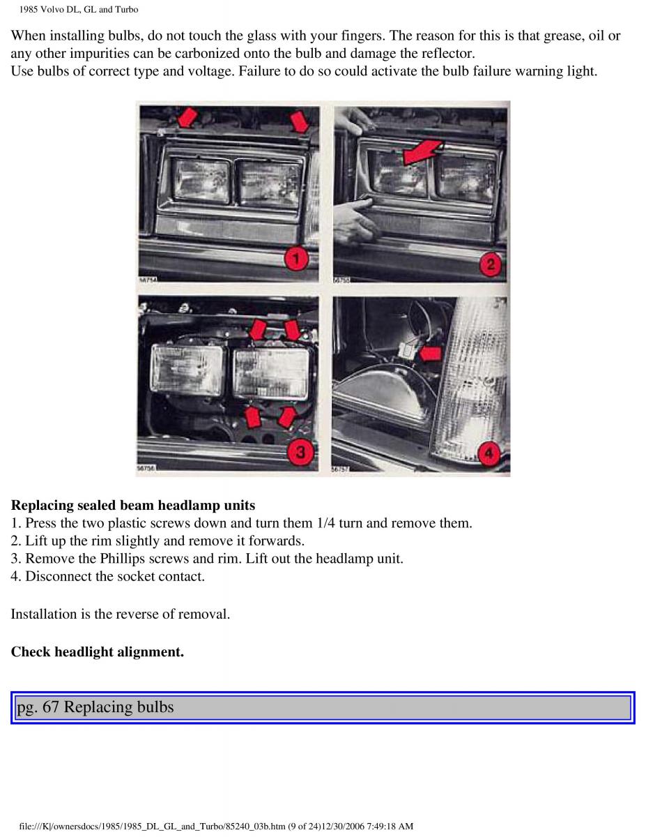 Volvo DL GL Turbo owners manual / page 87