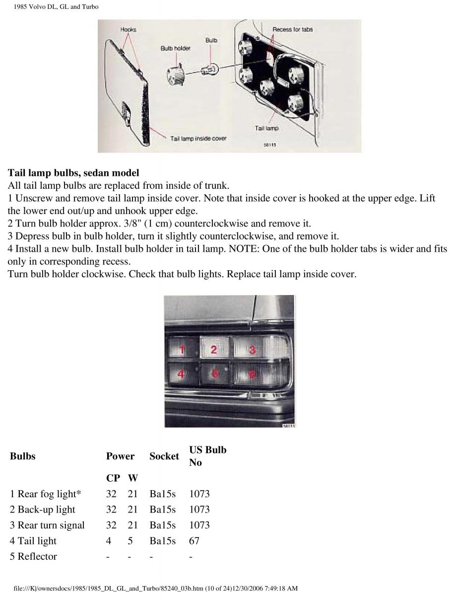 Volvo DL GL Turbo owners manual / page 88