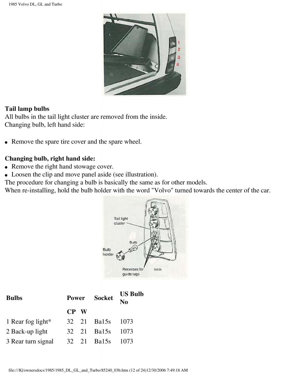 Volvo DL GL Turbo owners manual / page 90