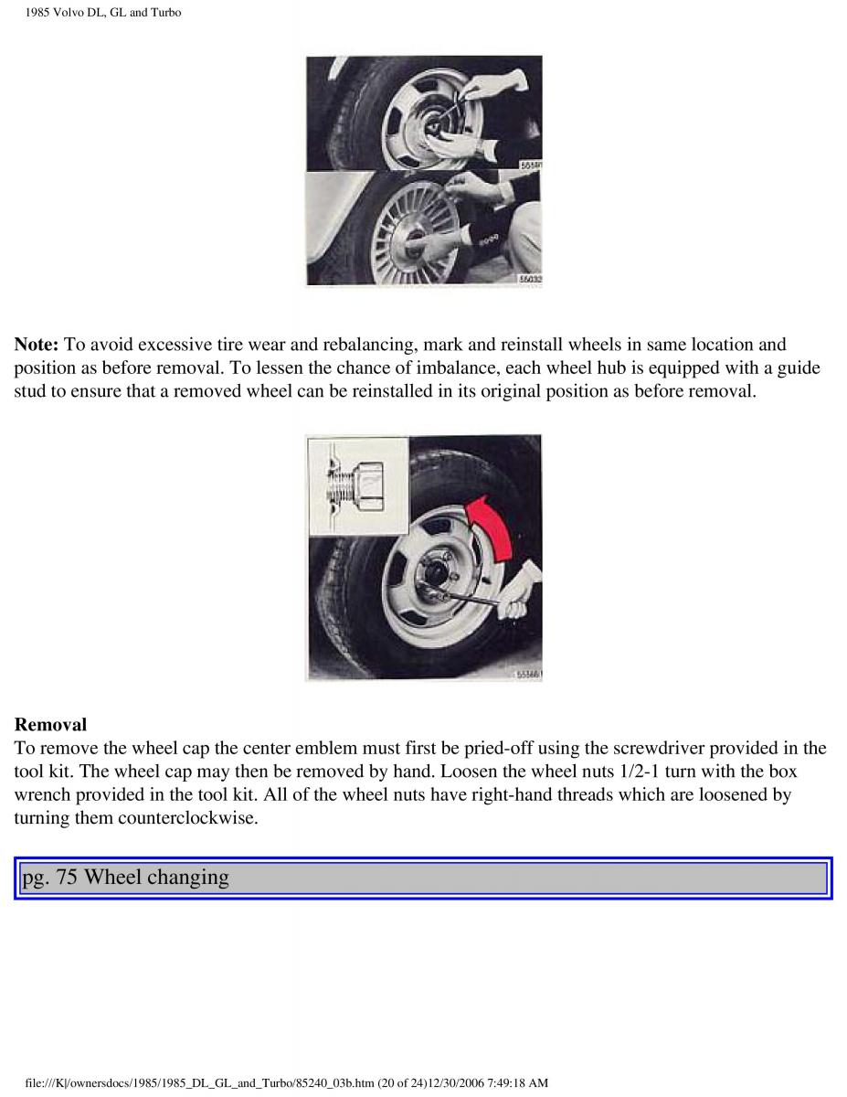 Volvo DL GL Turbo owners manual / page 98