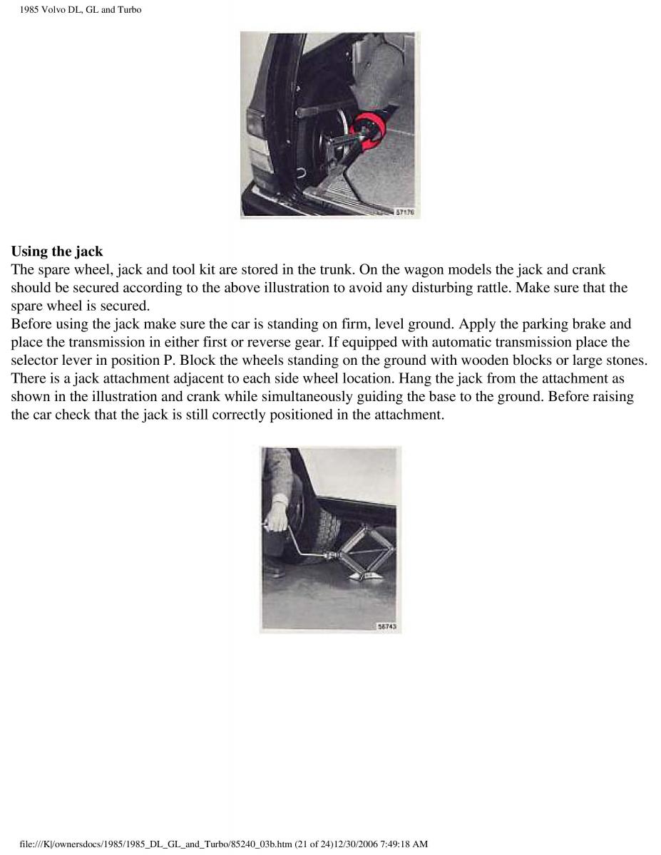 Volvo DL GL Turbo owners manual / page 99