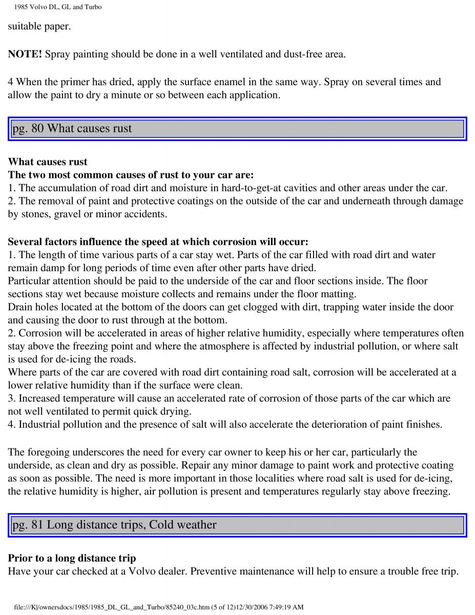 Volvo DL GL Turbo owners manual / page 107