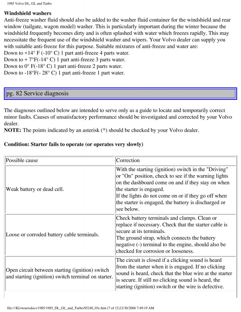 Volvo DL GL Turbo owners manual / page 109