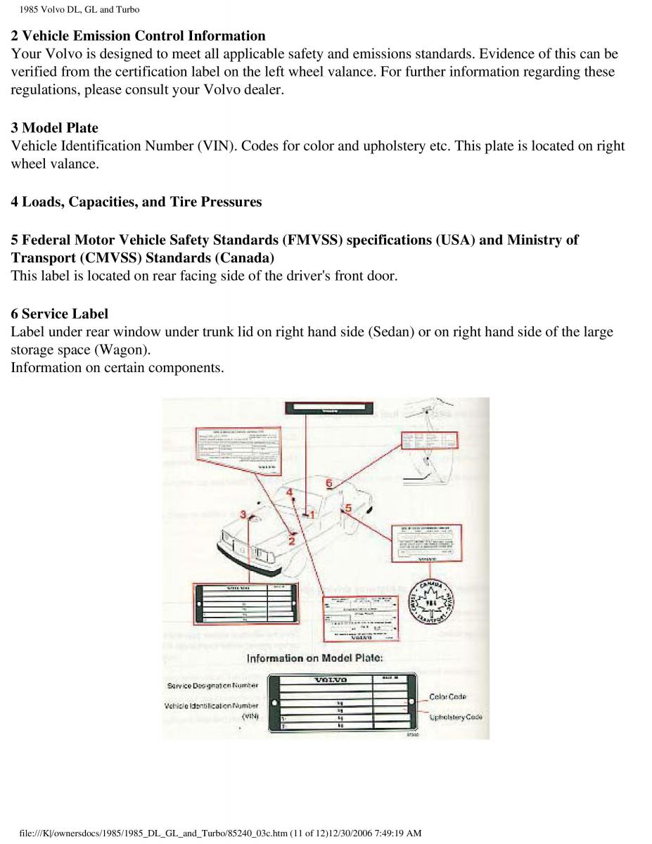 Volvo DL GL Turbo owners manual / page 113