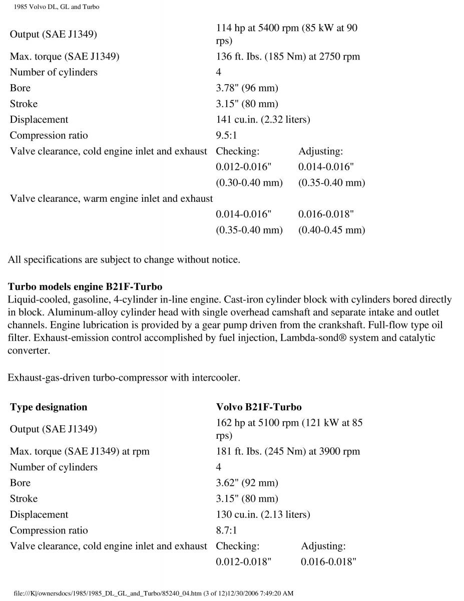 Volvo DL GL Turbo owners manual / page 117