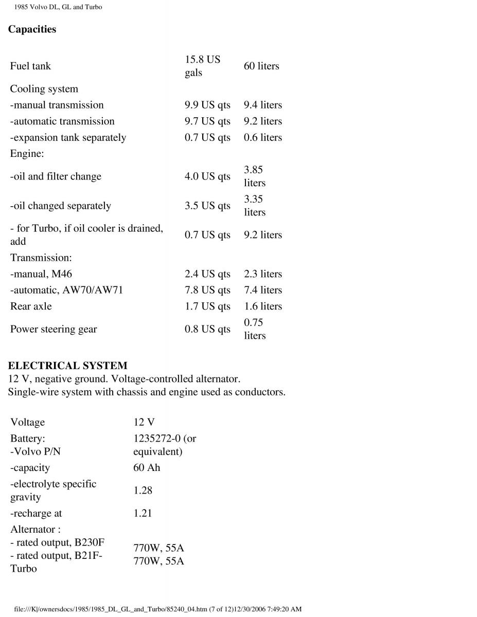 Volvo DL GL Turbo owners manual / page 121