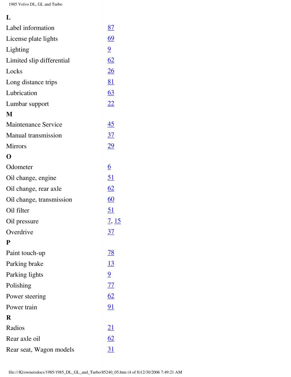 Volvo DL GL Turbo owners manual / page 130