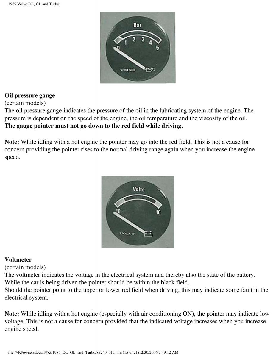 Volvo DL GL Turbo owners manual / page 20