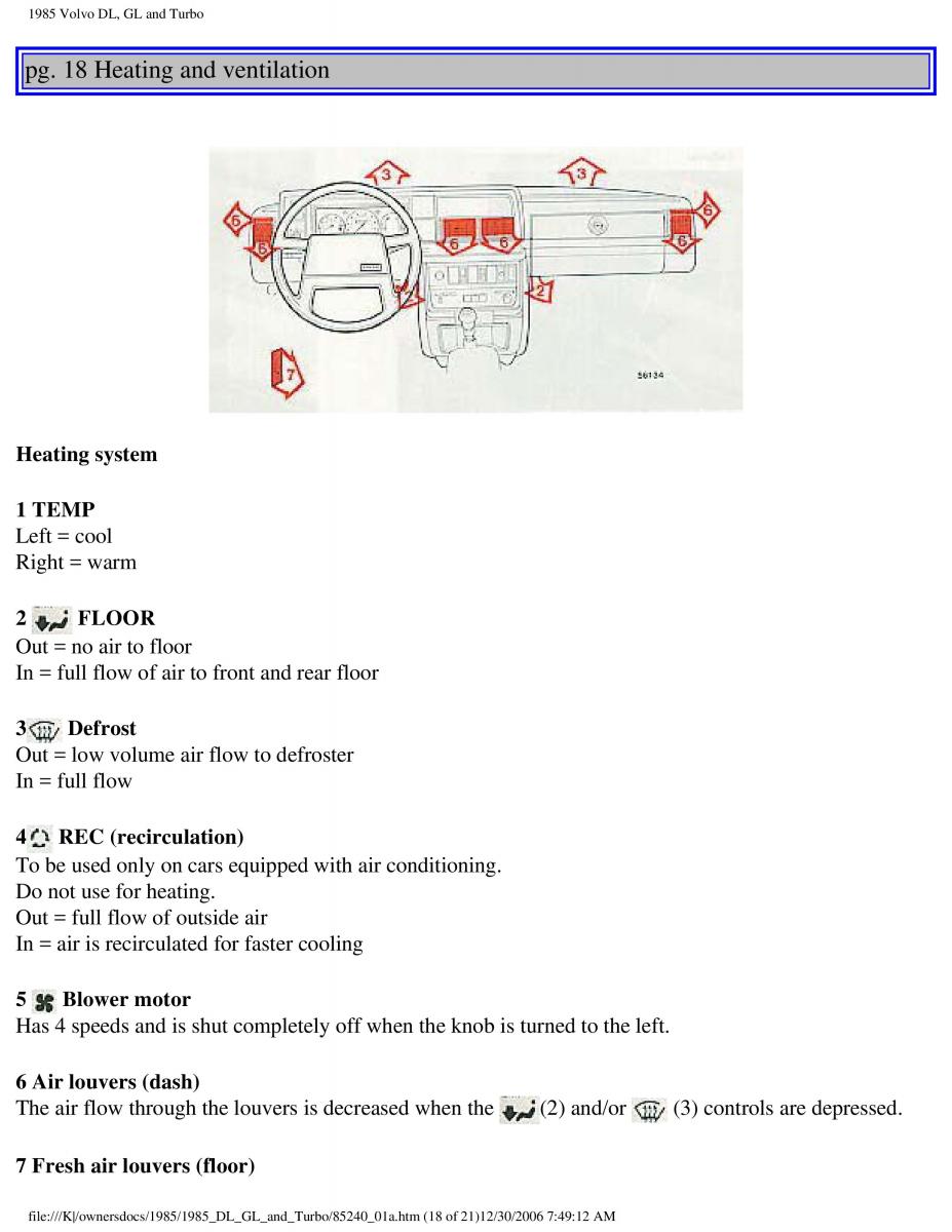 Volvo DL GL Turbo owners manual / page 23