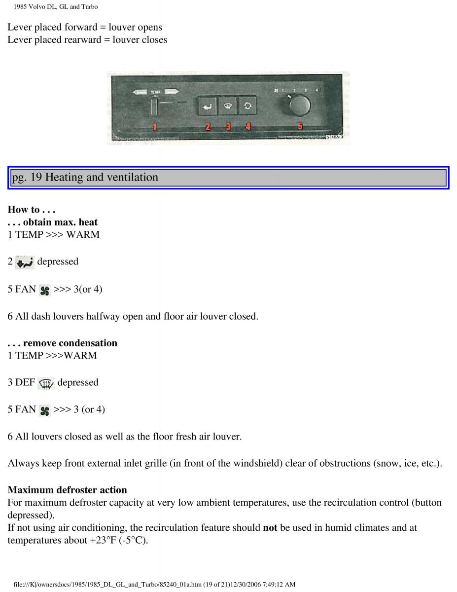 Volvo DL GL Turbo owners manual / page 24