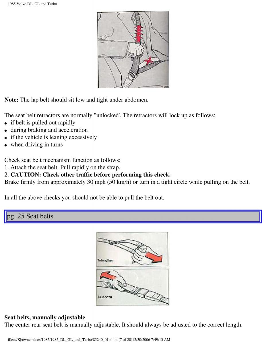 Volvo DL GL Turbo owners manual / page 33