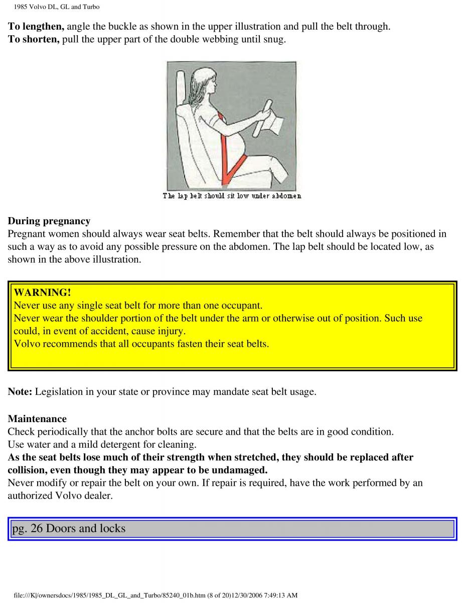 Volvo DL GL Turbo owners manual / page 34