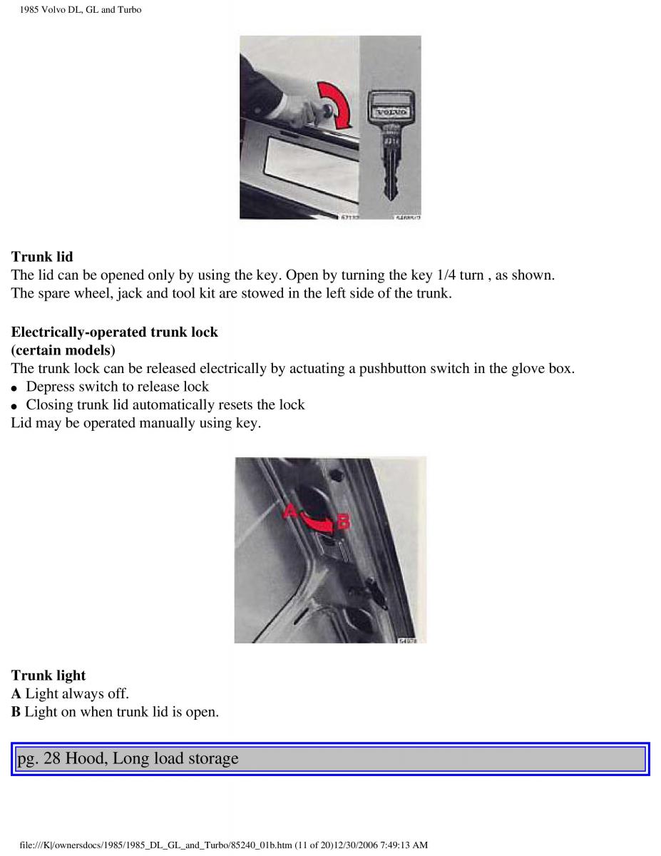 Volvo DL GL Turbo owners manual / page 37