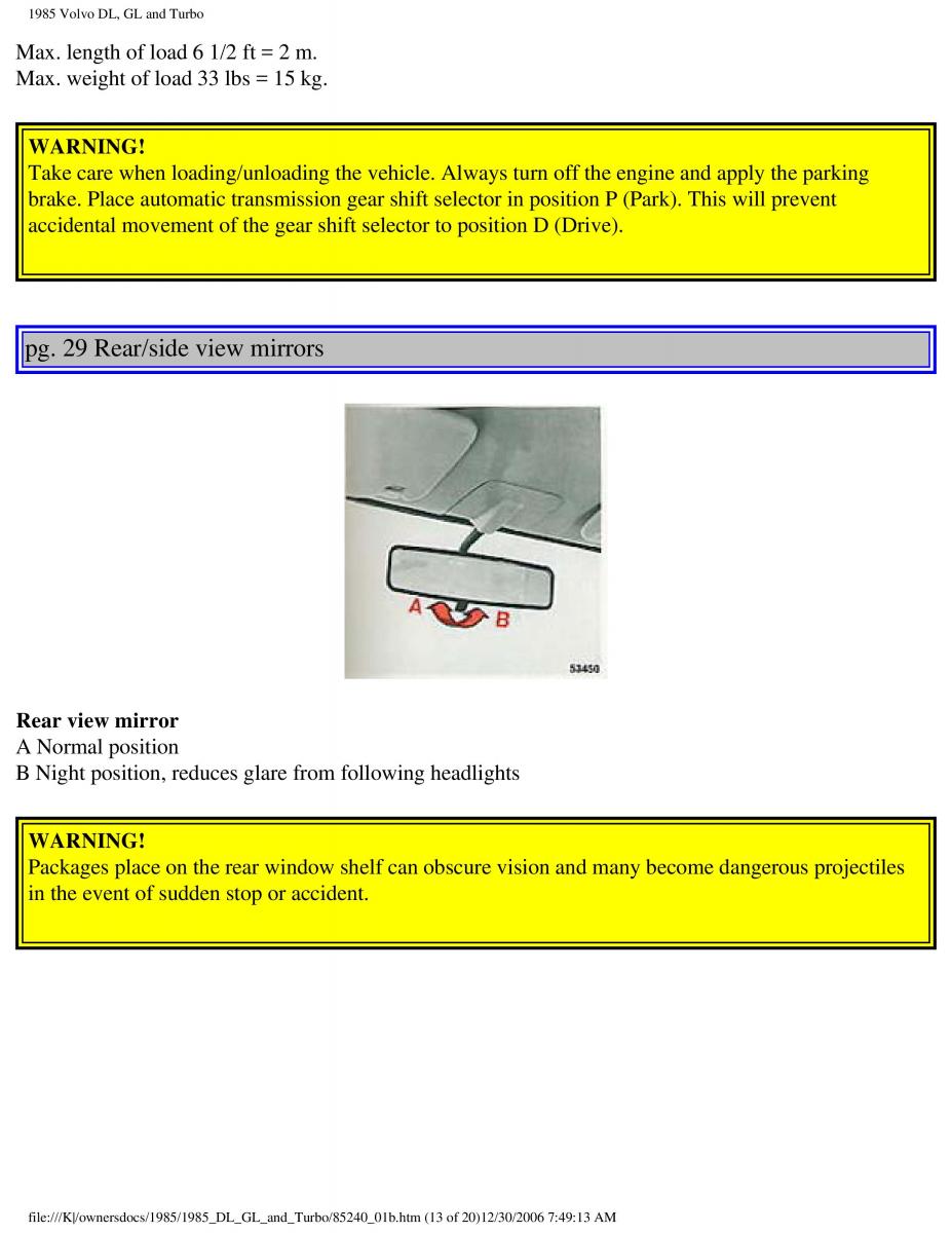 Volvo DL GL Turbo owners manual / page 39